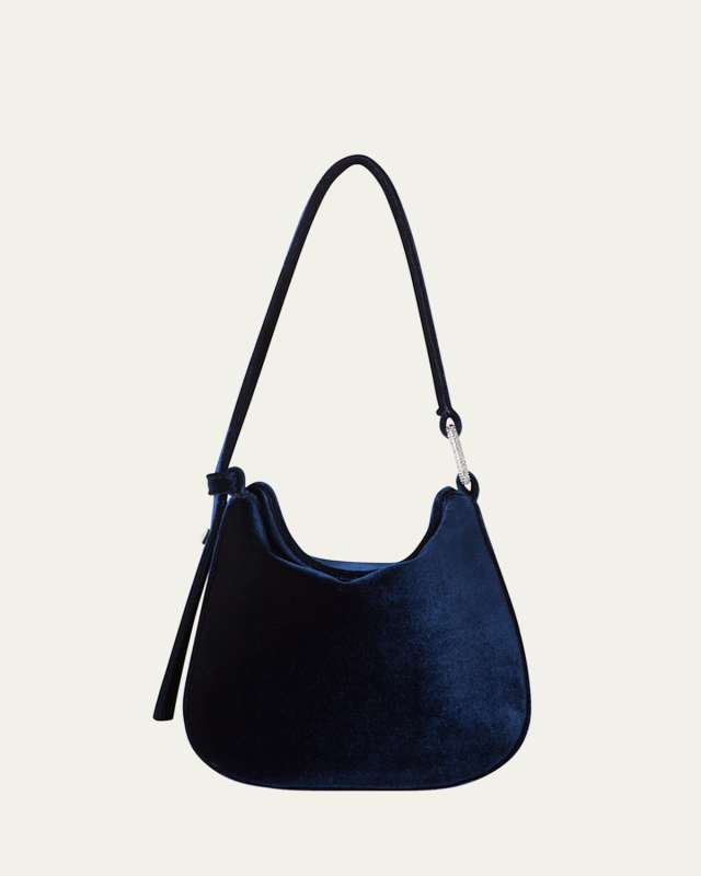 Anna Mini Velvet Hobo Bag